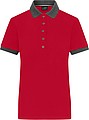 Dámské kontrastní piqué polo James & Nicholson, červená, XS
