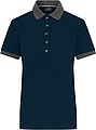 Dámské kontrastní piqué polo James & Nicholson, námořní modrá, M