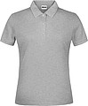 Dámské piqué polo James & Nicholson, šedý melír, XXL