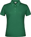 Dámské piqué polo James & Nicholson, středně zelená, XS