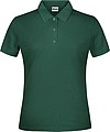 Dámské piqué polo James & Nicholson, tmavě zelená, XXL