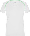 Dámské sportovní tričko James Nicholson sports T-shirt women, bílá/zelená, vel. XS