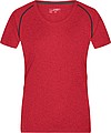 Dámské sportovní tričko James Nicholson sports T-shirt women, červený melír/černá, vel. XS
