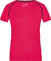 Dámské sportovní tričko James Nicholson sports T-shirt women, růžová/černá, vel. XS