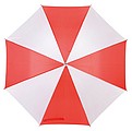 deštník červeno bílý červená hůl, průměr 103 cm.