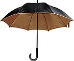 Deštník, s dvojitým nylonovým krytím, průměr 105 cm, černá/hnědá