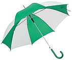 deštník zeleno bílý zelená hůl, průměr 103 cm.