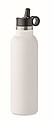 Dvoustěnná láhev na pití 700ml, s integrovaným brčkem, bílá