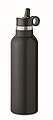 Dvoustěnná láhev na pití 700ml, s integrovaným brčkem, černá