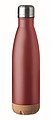 Dvoustěnná láhev s korkovým dnem, objem 500 ml, vínová