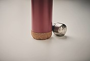 Dvoustěnná láhev s korkovým dnem, objem 500 ml, vínová