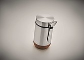 Dvoustěnná nádoba na jídlo se lžičkou, 400ml, stříbrná