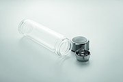 Dvoustěnná skleněná láhev na pití s teploměrem ve víčku, 390ml