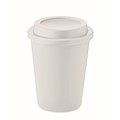 Dvoustěnný plastový hrnek s víčkem, 300ml, bílý