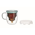 Dvoustěnný skleněný hrnek, vnitřní stěna ve tvaru stromečku, 250ml