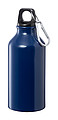 Hliníková láhev na pití, 400ml, s karabinou, tmavě modrá