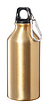 Hliníková láhev na pití, 400ml, s karabinou, zlatá