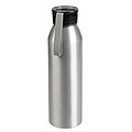 Hliníková láhev na vodu s barevným vrškem, objem 650 ml, šedá