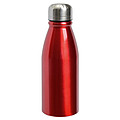 Hliníková láhev na vodu se stříbrným uzávěrem, objem 500 ml, červená