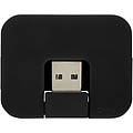 HUBBA USB hub se 4 porty a sklopným USB vstupem, černá