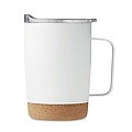 KADIR Termohrnek nerezový s víčkem a korkovým dnem, 300 ml, bílá