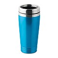 KAKADU Dvoustěnný hrnek, nerezový s plastovým víčkem, objem 400 ml, tyrkysová