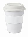 Kelímek se silikonovým úchopem a víčkem, 350 ml, bílý