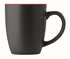 Keramický hrnek, 290ml, z venku černý, uvnitř červený