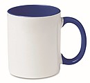 Keramický hrnek 300ml bílý, ucho a vnitřní část královská modrá