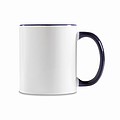 Keramický hrnek 300ml bílý, ucho a vnitřní část námořní modrá