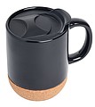 Keramický hrnek s korkovým dnem, 350ml, černý