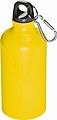 Kovová láhev na pití s karabinou na víčku, objem 500ml, žlutá