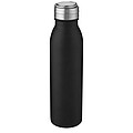 Láhev na pití, 700ml, z nerezové oceli s poutkem, černá