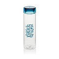 Láhev na pití z RPET, 600ml, transparentní s modrým víčkem