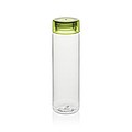 Láhev na pití z RPET, 600ml, transparentní se zeleným víčkem