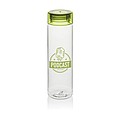 Láhev na pití z RPET, 600ml, transparentní se zeleným víčkem