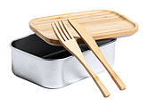 Lunchbox 600ml, nerez a bambus s příborem