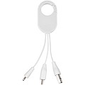 Nabíjecí kabel 3v1 s klipem a karabinou, bílá
