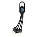 Nabíjecí kabel 4 v 1 s karabinou, černá