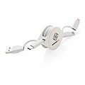 Nabíjecí kabel 6 v 1 z RCS recyklovaného plastu a TPE, bílý