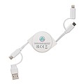 Nabíjecí kabel 6 v 1 z RCS recyklovaného plastu a TPE, bílý