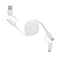 Nabíjecí kabel 6 v 1 z RCS recyklovaného plastu a TPE, bílý