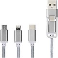 Nabíjecí kabel s dvojitým vstupem, stříbrný