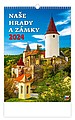 Naše hrady a zámky 2026, nástěnný kalendář, prodloužená záda