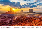 National Parks 2026, nástěnný kalendář, prodloužená záda
