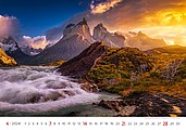 National Parks 2026, nástěnný kalendář, prodloužená záda