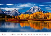 National Parks 2026, nástěnný kalendář, prodloužená záda