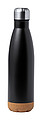 Nerezová láhev na pití s korkovým dnem, 750ml, černá