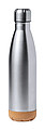 Nerezová láhev na pití s korkovým dnem, 750ml, stříbrná