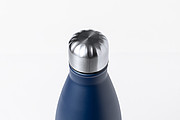 Nerezová termoska ve tvaru láhve, 750ml, izolovaná mědí, tmavě modrá